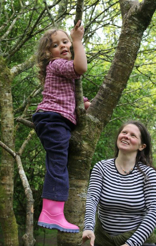 parent and child at forest school
