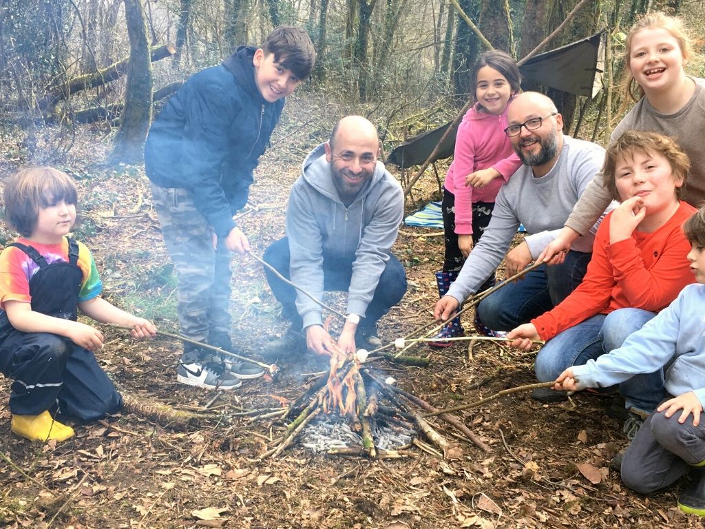 family bushcraft experience in north wales